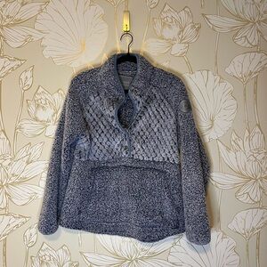 Simply Southern Teddy Bear Sherpa Pullover - Blue - Medium